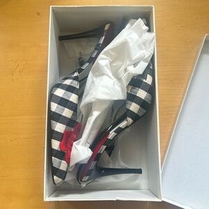 Plaid heels with rose size 10